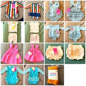 10 items NWT Ruffle Butt outfits bundle (9 clothes items + tights)